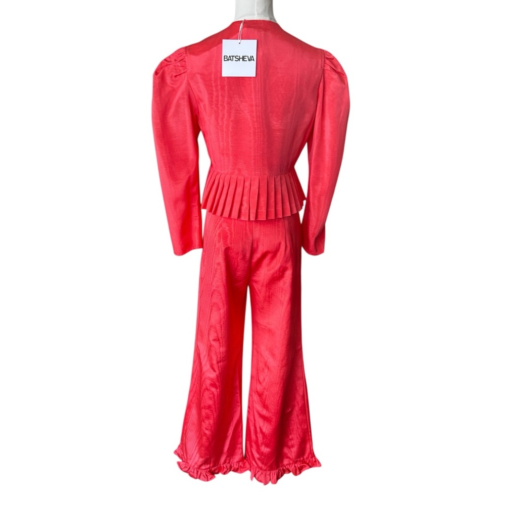 NWT BATSHEVA Set- Kat Jacket & Ruffle Pant in Coral Size: 2 - Picture 7 of 12